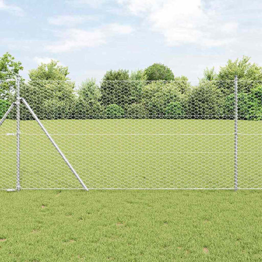 Hexagon Fence 1.4 x 50 m Galvanised steel Silver