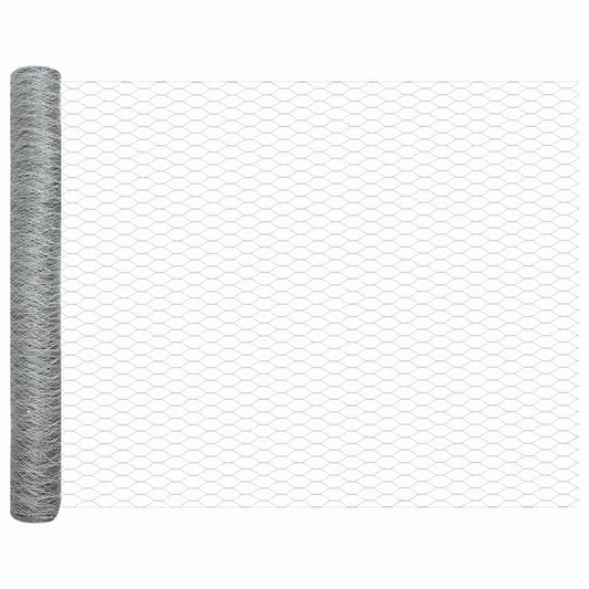 Hexagon Fence 1.4 x 50 m Galvanised steel Silver