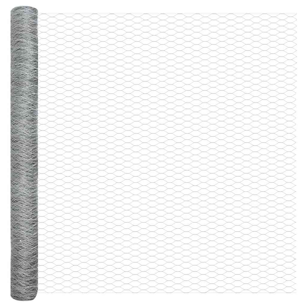 Hexagon Fence Silver 1.6 x 50 m Galvanised steel