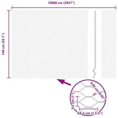 Hexagon Fence Silver 1.4 x 100 m Galvanised steel