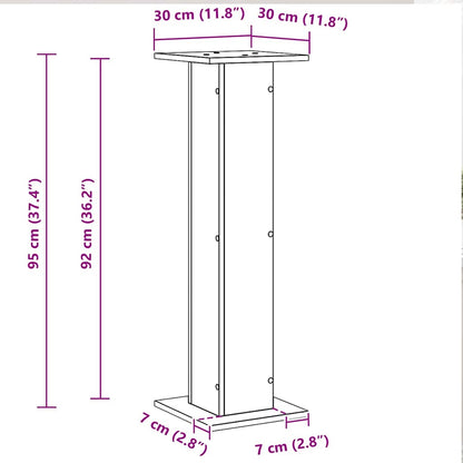 Plant Stand 2 pcs Black Oak 30 x 30 x 95 cm Engineered wood