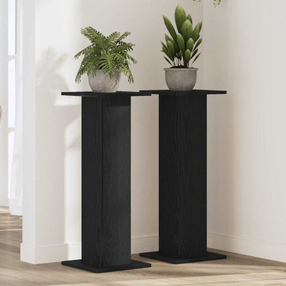 Plant Stand 2 pcs Black Oak 30 x 30 x 80 cm Engineered wood
