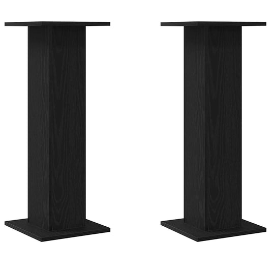 Plant Stand 2 pcs Black Oak 30 x 30 x 80 cm Engineered wood