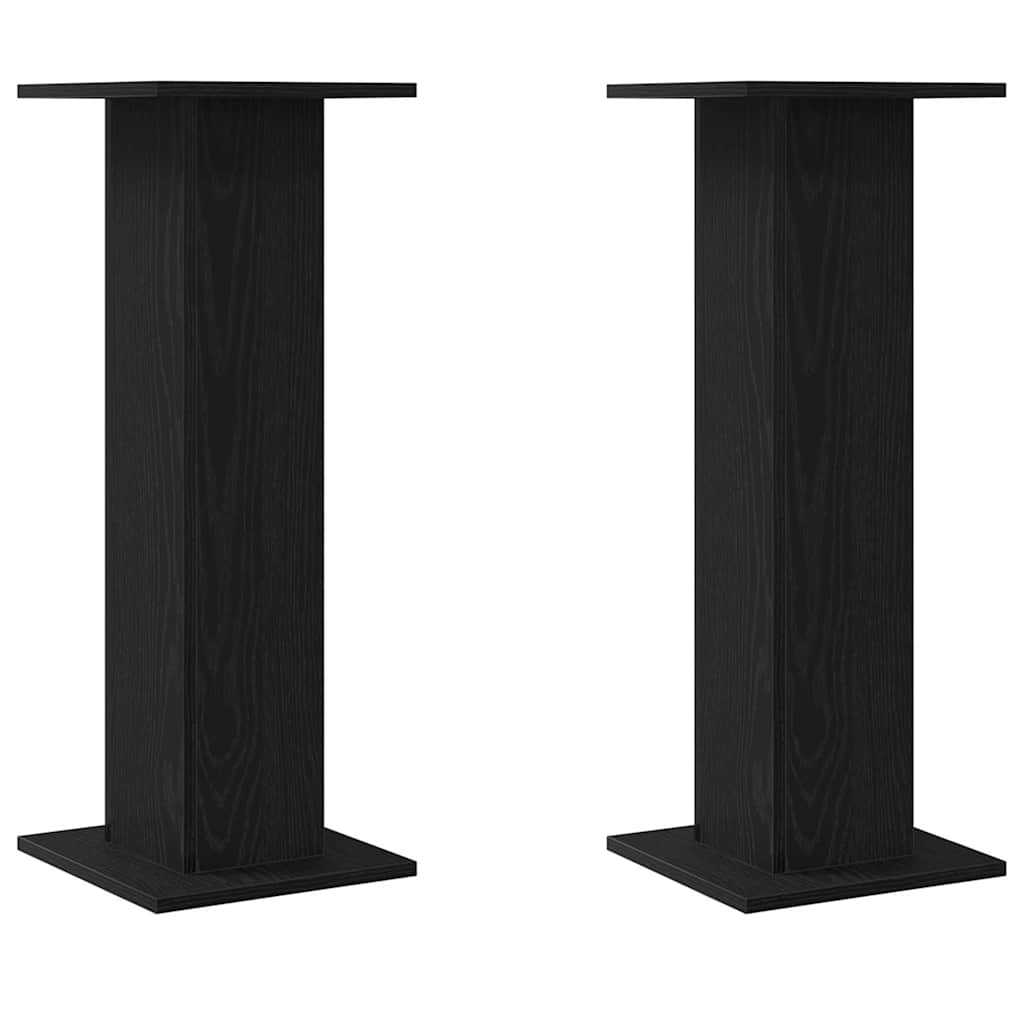 Plant Stand 2 pcs Black Oak 30 x 30 x 80 cm Engineered wood