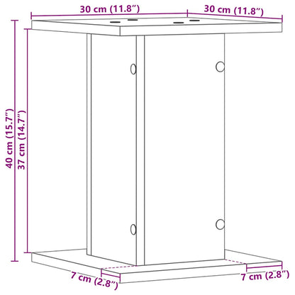 Plant Stand 2 pcs Black Oak 30 x 30 x 40 cm Engineered wood