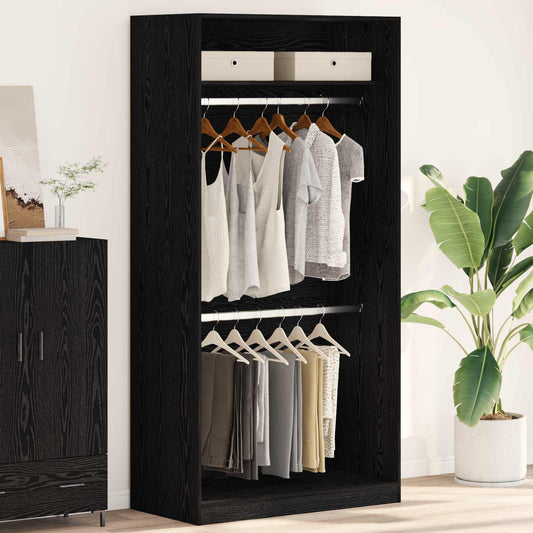 Wardrobe Black Oak 100 x 50 x 200 cm Engineered Wood