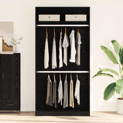 Wardrobe Black Oak 100 x 50 x 200 cm Engineered Wood