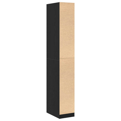 Wardrobe with Shelf Black Oak 30 x 50 x 200 cm Engineered Wood