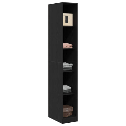Wardrobe with Shelf Black Oak 30 x 50 x 200 cm Engineered Wood