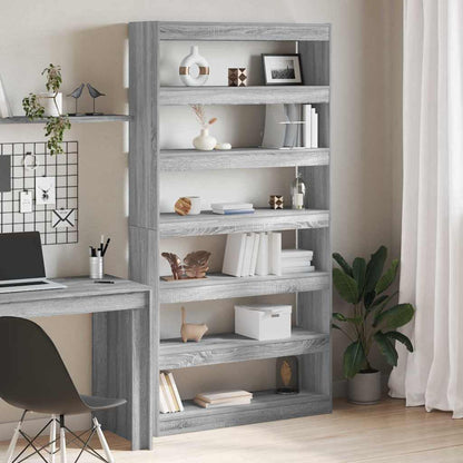 Book Cabinet Grey Sonoma 100 x 30 x 198 cm Engineered Wood