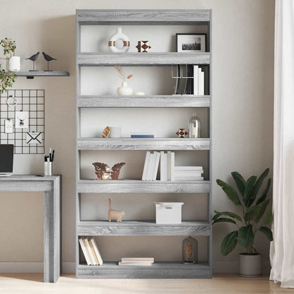 Book Cabinet Grey Sonoma 100 x 30 x 198 cm Engineered Wood
