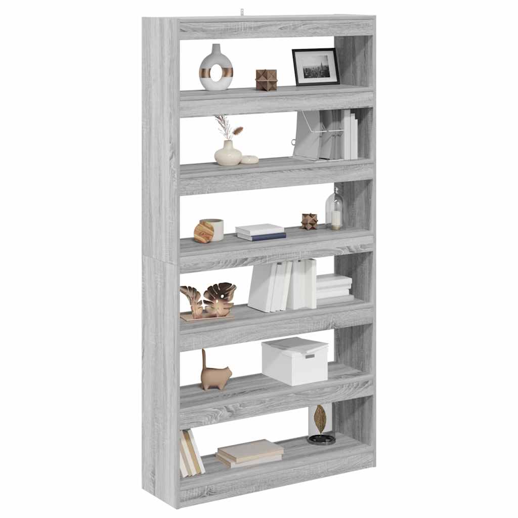 Book Cabinet Grey Sonoma 100 x 30 x 198 cm Engineered Wood