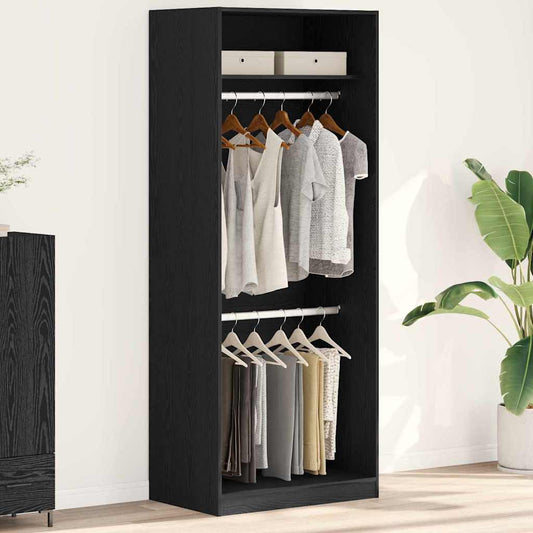 Wardrobe Black Oak 80 x 50 x 200 cm Engineered Wood