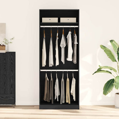 Wardrobe Black Oak 80 x 50 x 200 cm Engineered Wood