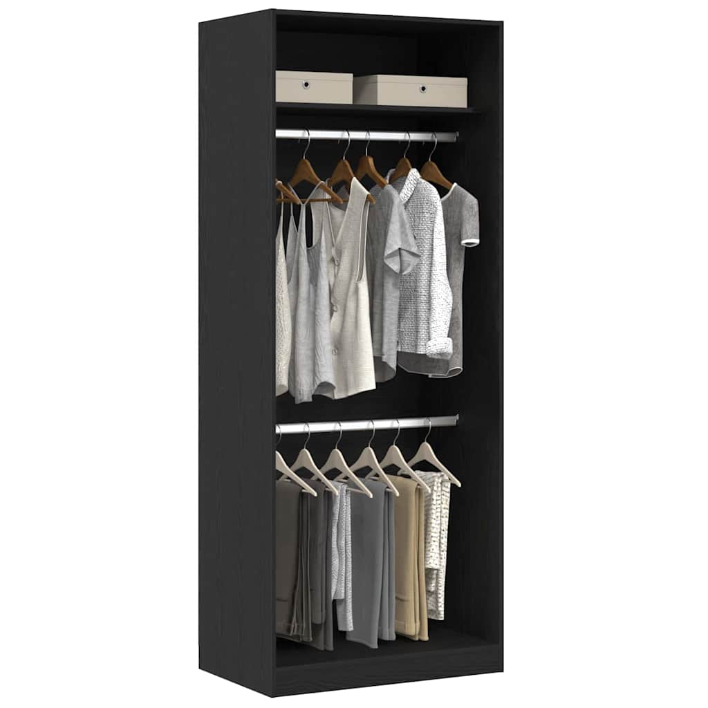 Wardrobe Black Oak 80 x 50 x 200 cm Engineered Wood