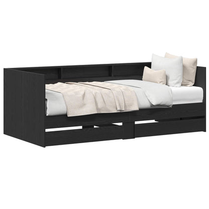 Day Bed with Drawer Grey 90 x 200 cm Engineered Wood