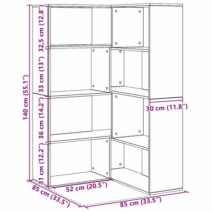 Wardrobe 6-Tier 85 x 85 x 140 cm Engineered Wood Black Oak