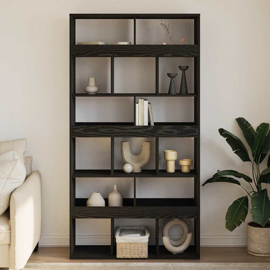 Book Cabinet 2 pcs Black Oak 100 x 33 x 187.5 cm
