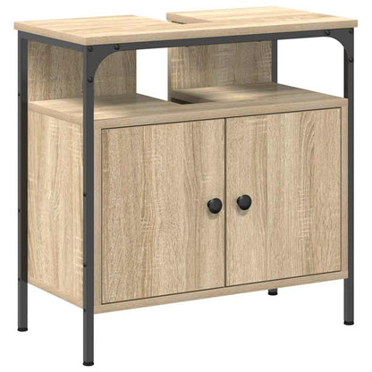 Bathroom Furniture Set with Shelf 2 pcs Brown Engineered wood