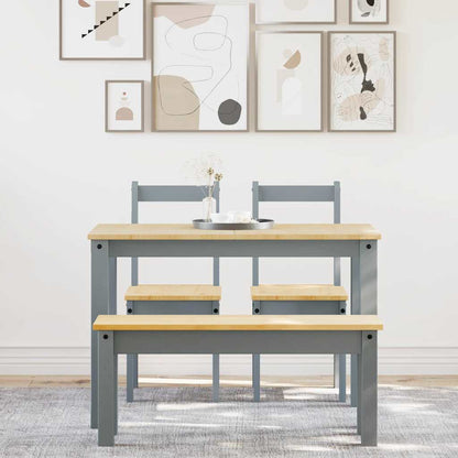 4 Piece Dining Set PANAMA Grey Solid Wood Pine