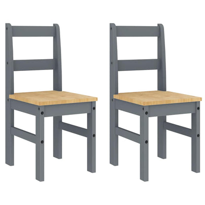 4 Piece Dining Set PANAMA Grey Solid Wood Pine