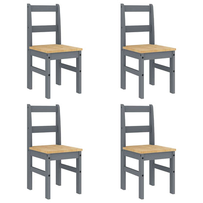 5 Piece Dining Set PANAMA Grey Solid Wood Pine