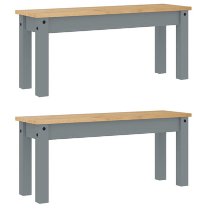 3 Piece Dining Set PANAMA Grey Solid Wood Pine