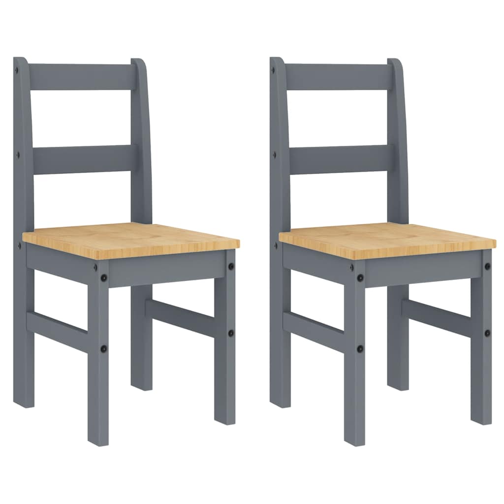 4 Piece Dining Set PANAMA Grey Solid Wood Pine