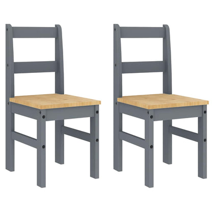 4 Piece Dining Set PANAMA Grey Solid Wood Pine