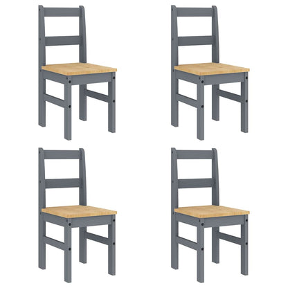 5 Piece Dining Set "PANAMA" Grey Solid Wood Pine
