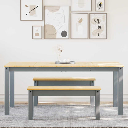 3 Piece Dining Set PANAMA Grey Solid Wood Pine
