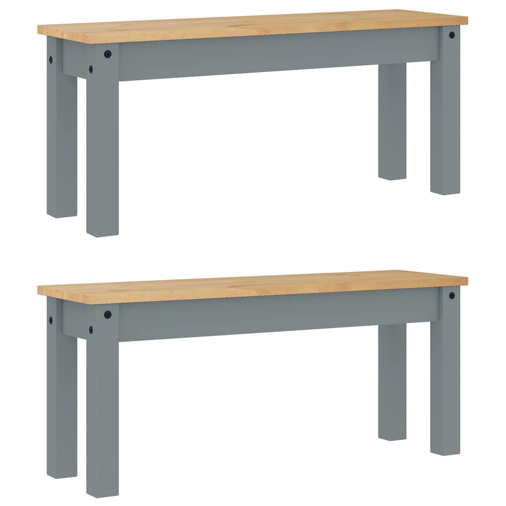 3 Piece Dining Set PANAMA Grey Solid Wood Pine