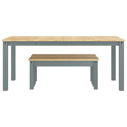 3 Piece Dining Set PANAMA Grey Solid Wood Pine