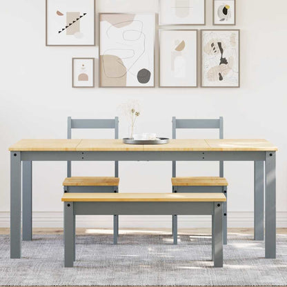 4 Piece Dining Set PANAMA Grey Solid Wood Pine