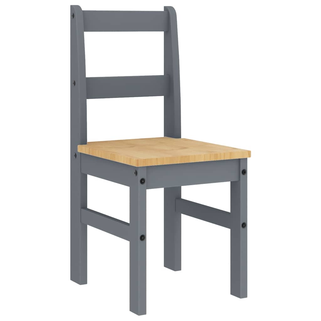 4 Piece Dining Set PANAMA Grey Solid Wood Pine