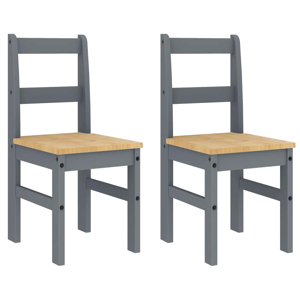 4 Piece Dining Set PANAMA Grey Solid Wood Pine
