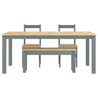 4 Piece Dining Set PANAMA Grey Solid Wood Pine