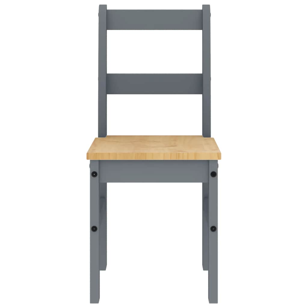 4 Piece Dining Set PANAMA Grey Solid Wood Pine