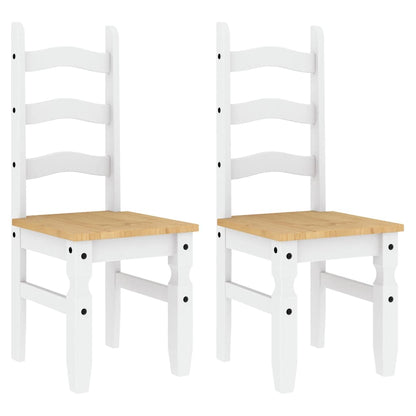 3 Piece Dining Set PANAMA White Solid Wood Pine