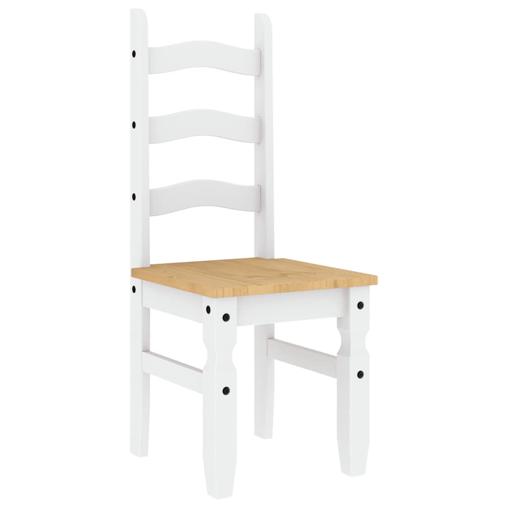 3 Piece Dining Set PANAMA White Solid Wood Pine