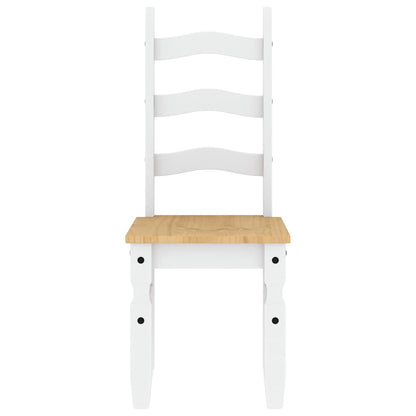 3 Piece Dining Set PANAMA White Solid Wood Pine