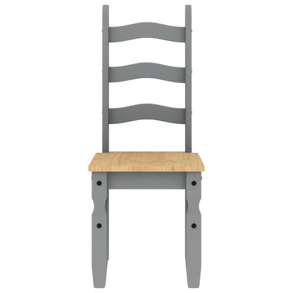 3 Piece Dining Set Panama Grey Solid Wood Pine