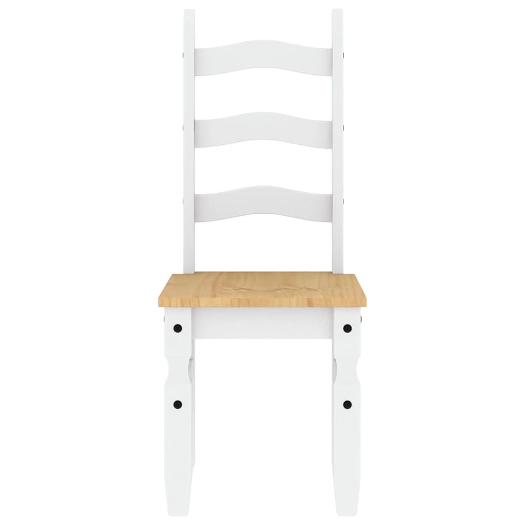 3 Piece Dining Set PANAMA White Solid Wood Pine