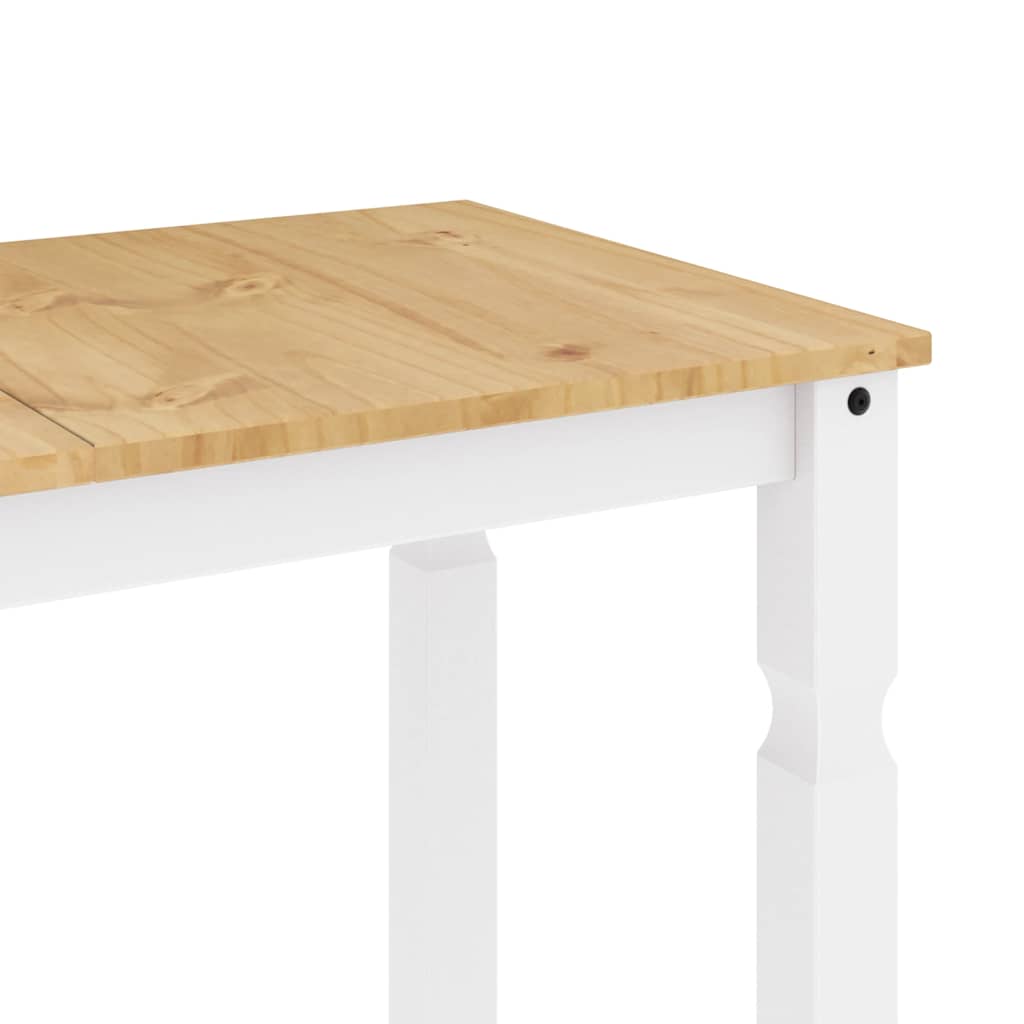 3 Piece Dining Set PANAMA White Solid Wood Pine