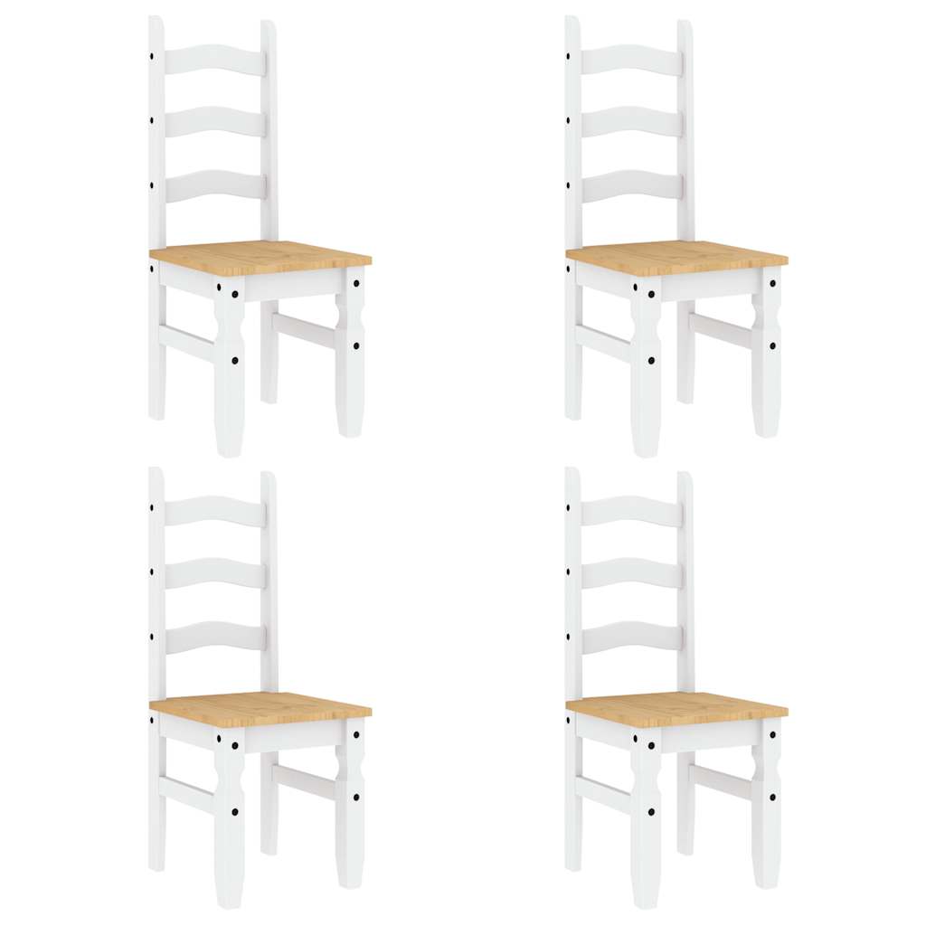 5 Piece Dining Set PANAMA White Solid Wood Pine