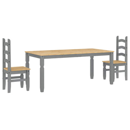 3 Piece Dining Set PANAMA Grey Solid Wood Pine