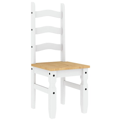 3 Piece Dining Set PANAMA White Solid Wood Pine