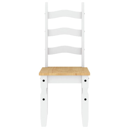 3 Piece Dining Set PANAMA White Solid Wood Pine