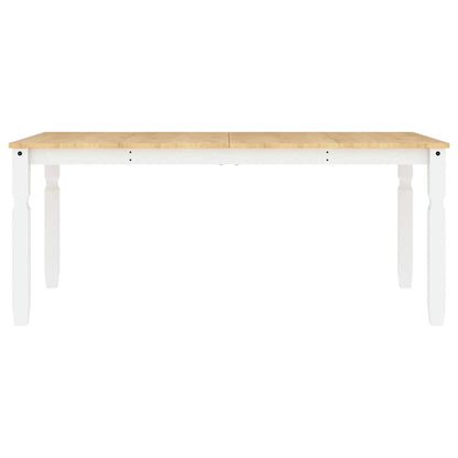 3 Piece Dining Set PANAMA White Solid Wood Pine