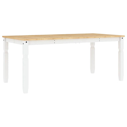 7 Piece Dining Set PANAMA White Solid Wood Pine